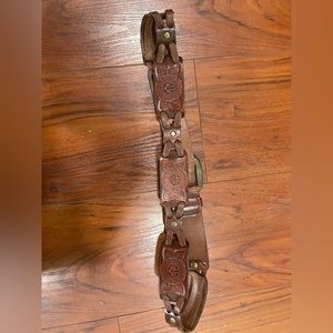 Leather fossil belt